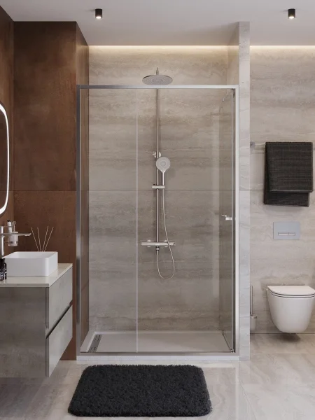 Душевая дверь Cezares Lux LUX-B-FS-11-120-C-CR 120 см, профиль хром, стекло прозрачное