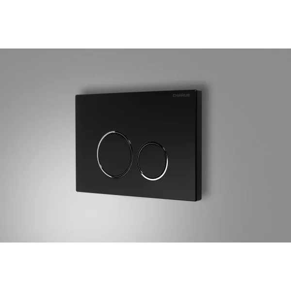Кнопка смыва Charus Spazio FP.330.DW.01 для инсталляции, черный матовый/хром/черный матовый