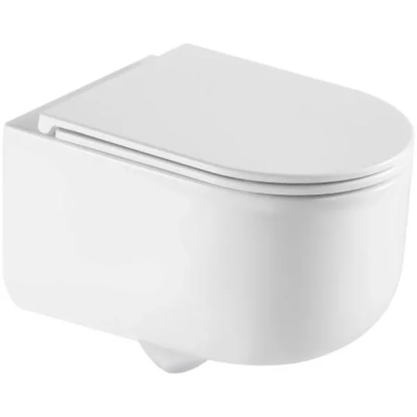 Унитаз подвесной AQUAme AQM2013PRO безободковый, с сиденьем микролифт, белый глянец