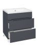 Тумба Runo Парма 60 2 ящика графит под умывальник Omega 60 (00-00001454)