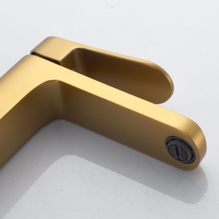 Смеситель для ванны однорычажный с гайкой Shevanik S4501G, Золотой сатин