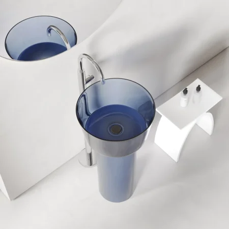 Раковина Abber Kristall AT2702Saphir 45x45 см, напольная, сапфир