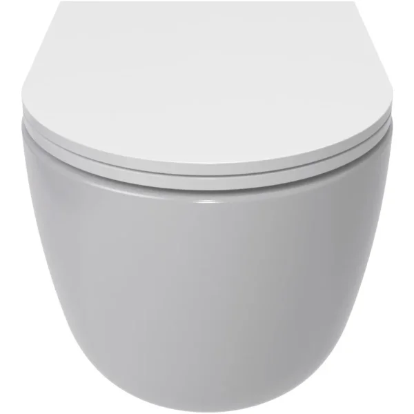 Унитаз подвесной AQUAme AQM2013PRO безободковый, с сиденьем микролифт, белый глянец