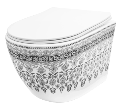 Подвесной унитаз REA ARTE DARK GREY белый REA-C5000