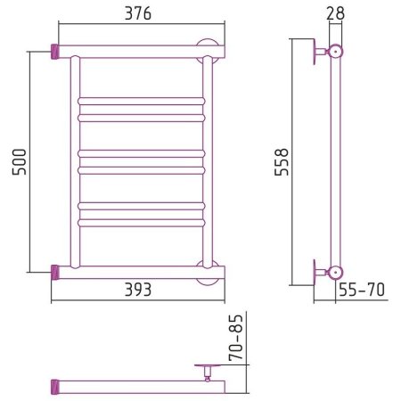 Полотенцесушитель водяной Стилье Минор 0601 50х40 хром