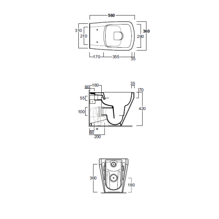 Унитаз приставной Simas Baden Baden BB01bi белый