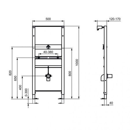 Система инсталляции Ideal Standard ProSys R010367 для писсуара