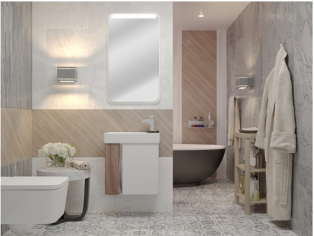 Тумба с раковиной Aquaton Вита 1A221401VTD70 45 белый глянец/ясень шимо
