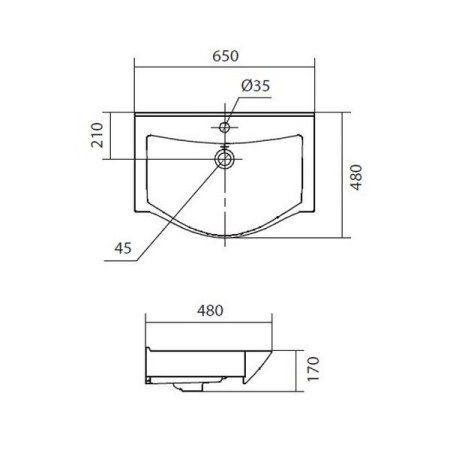 Мебельная раковина Aquaton Беверли 1WH302501 65