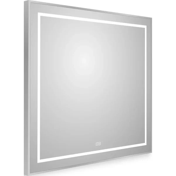 Зеркало BelBagno Kraft SPC-KRAFT-800-800-LED-TCH-WARM 80x80 см, с LED-подсветкой, сенсорным выключателем, антизапотеванием, алюминий