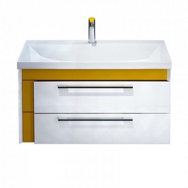Тумба с раковиной IDDIS Color Plus 90 подвесная белая/горчичная (COUZL9HR0YDU0iII95QRK)