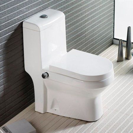 Унитаз-моноблок AZARIO BRUSCO 700x380x805 напольный со встроенной функцией биде, в комплекте с сиденьем дюропласт микролифт (AZ-1085B)