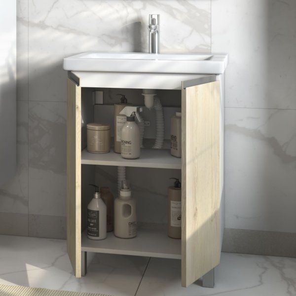 Тумба под раковину VIGO Yuma 600-2-0 (Como) поставляется в разобранном виде (346)