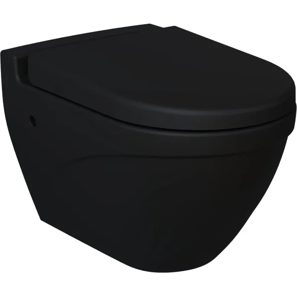 Унитаз подвесной Ambassador Nord 133T20201 безободковый, черный матовый