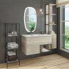 Тумба-умывальник COMFORTY "Мальме-90" дуб дымчатый с раковиной COMFORTY 9090EL