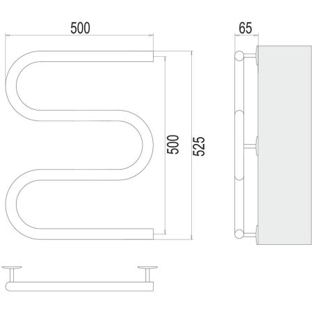 Полотенцесушитель электрический Terminus М-обр 50х50 4620768883910, хром