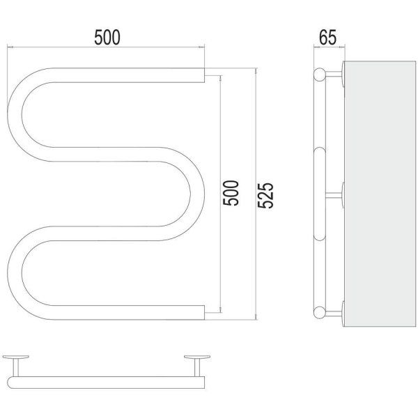 Полотенцесушитель электрический Terminus М-обр 50х50 4620768883910, хром