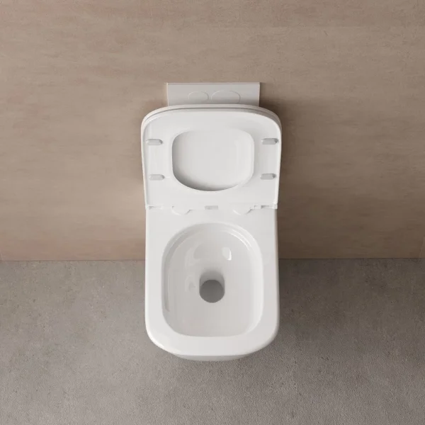 Унитаз подвесной Abber Rechteck AC1220TC безободковый, торнадо, с сиденьем микролифт, белый