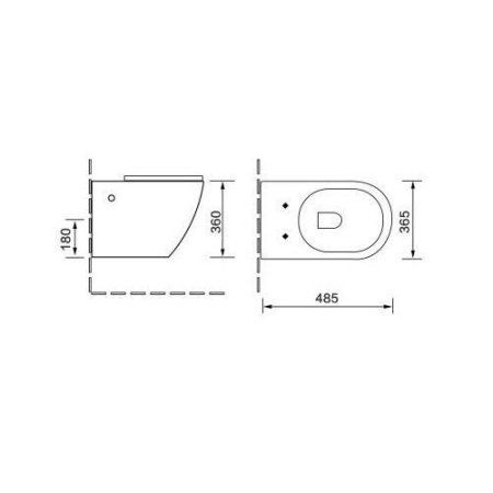 Унитаз подвесной с инсталяцией SantiLine SL-5005+SL-01 белый