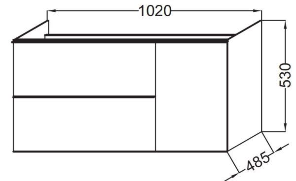Тумба для комплекта Jacob Delafon Odeon Up EB891-N18 105 см, белый