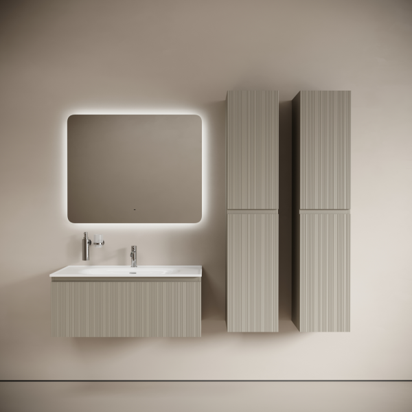 Тумба подвесная SANCOS Code 990х453х400, c одним ящиком оснащенным доводчиками, цвет серая платина ,  CD100GP