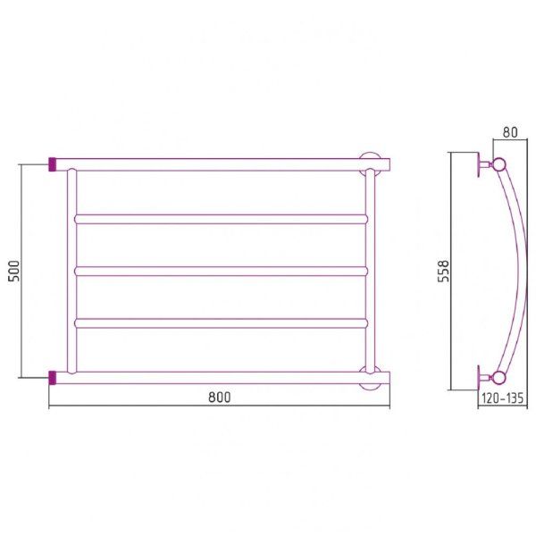 Полотенцесушитель водяной Стилье Минор 0602 50х80 хром