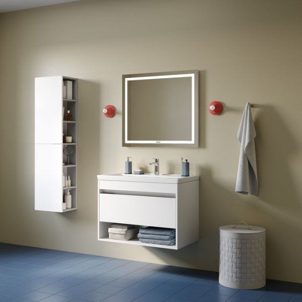 Тумба с умывальником, подвесная, с нишей, 80 см, белый, Zodiac X, IDDIS, ZDX80WNi95K подходит умыв. 4078000i28