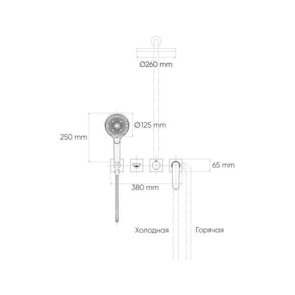 Душевая система встраиваемая Bronze de Luxe ICON 3009CB, черный