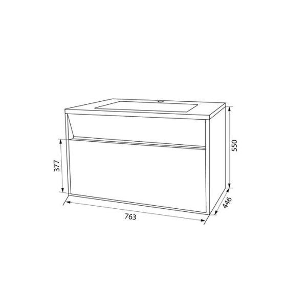 Тумба с умывальником IDDIS подвесная с ящиками белая Esper 80 см (ESMDP8DB0WGS0iFU95PLK)