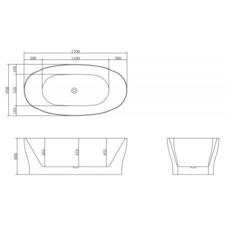Акриловая ванна BelBagno BB403-1700-850