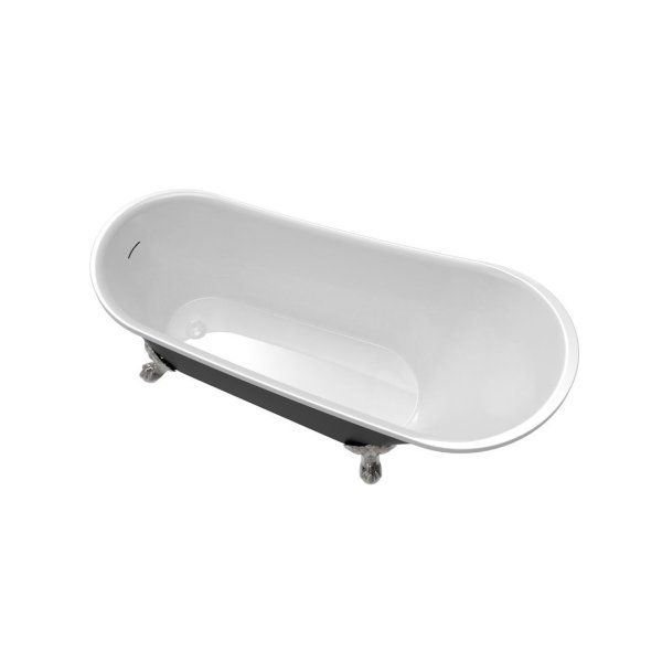 Ванна акриловая отдельностоящая Teymi Iva 162x69x76, чёрная матовая