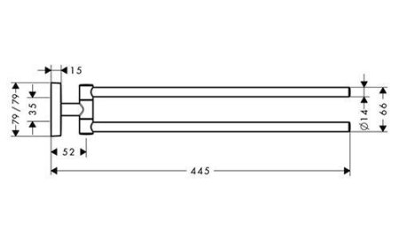 Полотенцедержатель Hansgrohe PuraVida 41512000 двойной