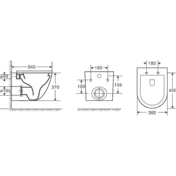 Унитаз подвесной WeltWasser Merzbach 041 XL MT-BL 10000008269 безободковый, торнадо, с сиденьем микролифт, черный матовый