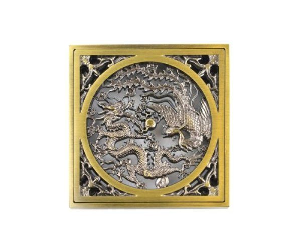 Трап Bronze de Luxe горизонт выход, комбинированный затвор, дизайн-решетка Дракон (21986-5602)