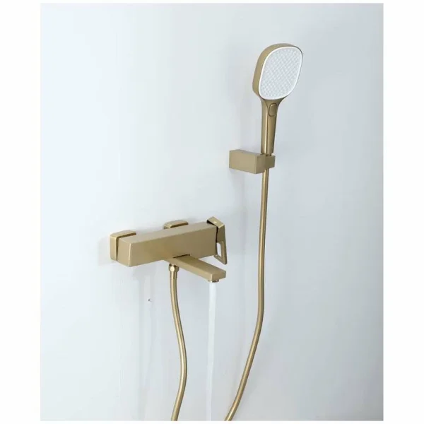 Смеситель для ванны Gappo G17-3 G3MV21AJ7-JI3 с душевым гарнитуром, сатин золотой