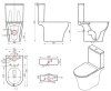 Унитаз компакт Orans WM9907 P-trap / Geberit/ Rimless / floor fixing kit (615x370x790)