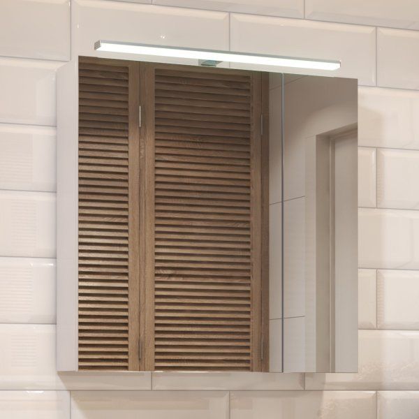 Шкаф VIGO навесной с зеркалом Plaza 700 со светильником (zsh.PLA.70.El)