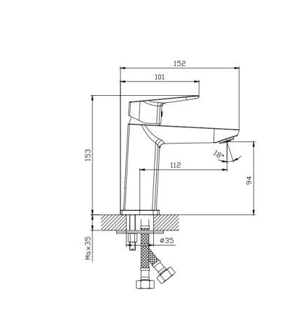Смеситель для раковины DQ Hamburg хром (DA1742101)