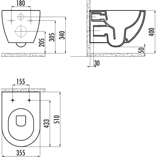 Унитаз подвесной Creavit Free FE322-00CM00E-0000 безободковый, с функцией биде, капучино матовый