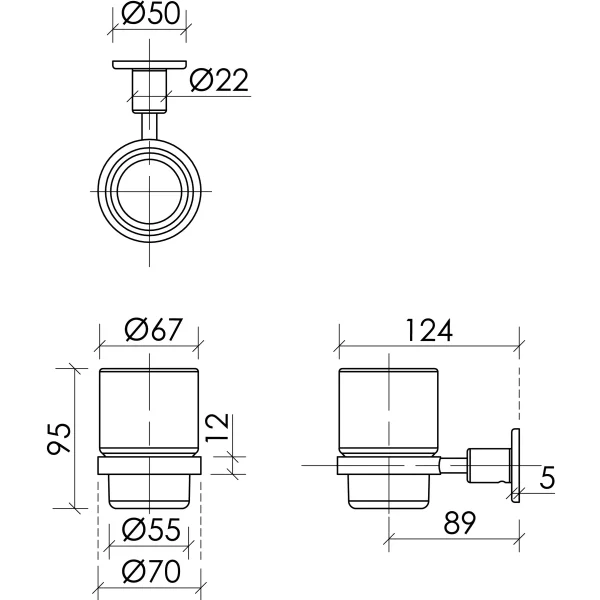 Стакан для зубных щеток Sancos Base SC9030BN настенный, никель