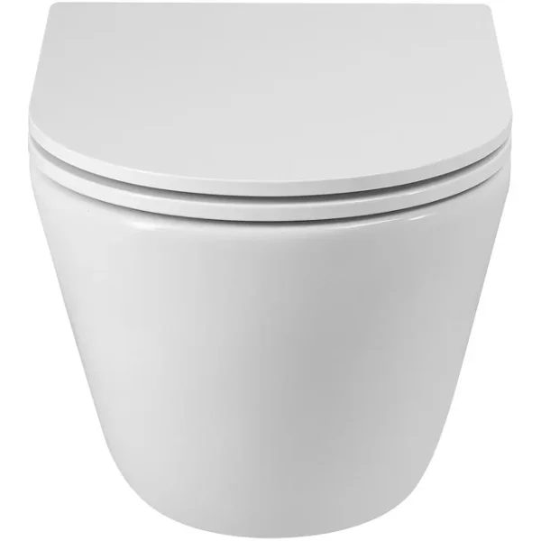 Унитаз подвесной Cezares Relax CZR-3806-53-TH-TOR/SC безободковый, торнадо, с сиденьем микролифт, белый