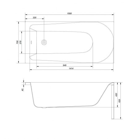 Акриловая ванна Cersanit Flavia P-WP-FLAVIA*150NL 150х70