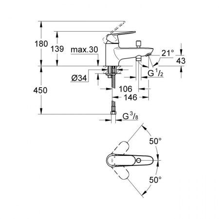 Смеситель Grohe Eurosmart Cosmopolitan 32836000 для ванны