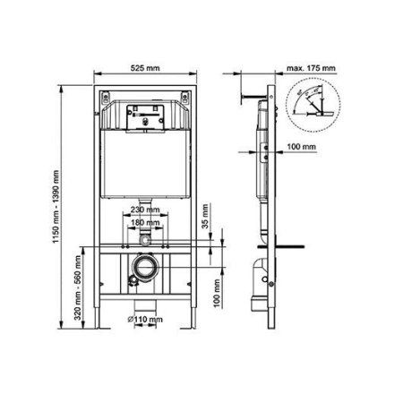 Система инсталляции для унитазов Kludi RAK80000 с кнопкой смыва, хром