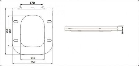 Унитаз подвесной CeramaLux NS5170-18, Черно-Глянцевый