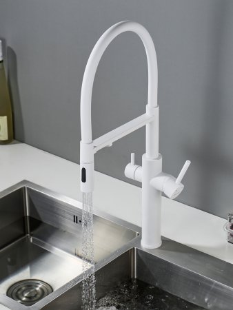 Смеситель для кухни Shevanik S478C, Белый