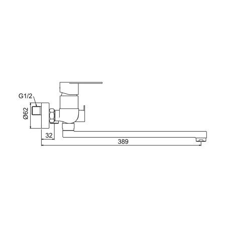 Смеситель для ванны Frap F22806, однорычажный, сатин