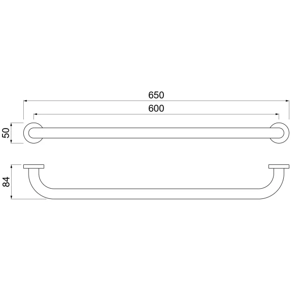 Поручень для ванны Aquatek AQ4996BGM 44,9 см, оружейная сталь матовый