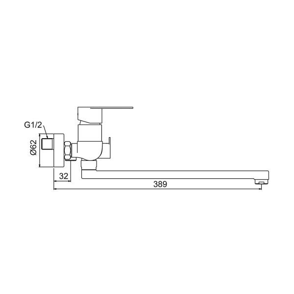 Смеситель для ванны Frap F22806, однорычажный, сатин