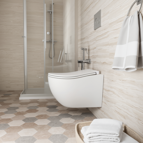 Унитаз подвесной безободковый (торнадо) D&K München 520*360*360мм, сиденье микролифт, белый (DT1566516)